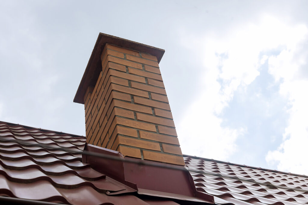Chimney on of roofing materials red metal roof tile sheets waterproofing